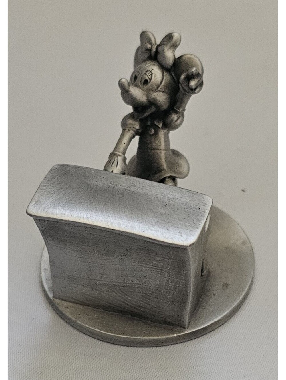Vintage Schmid Walt Disney Minnie Mouse Fine Pewter Figurine Playing Piano